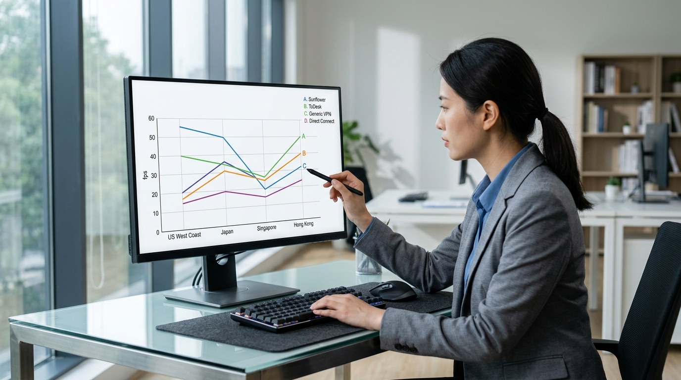 向日葵和ToDesk哪个更适合国内远程海外服务器实测帧率对比